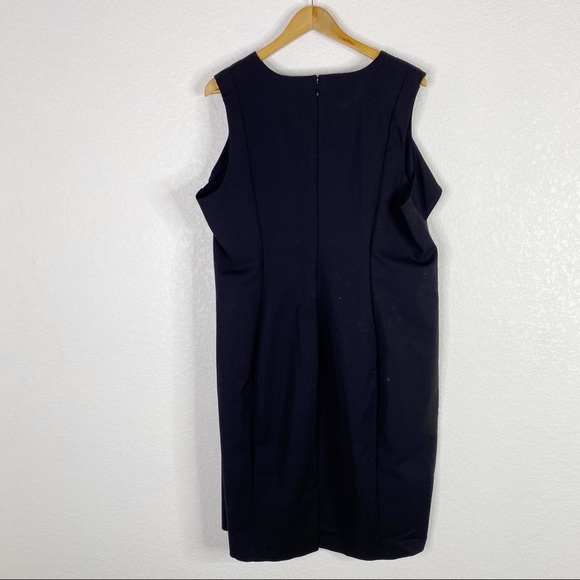 Eloquii Black Folded Shoulder Sheath Dress - Picture 8 of 8
